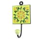 Pea Green Floral Ceramic Tile Wall Hook